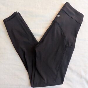 Lululemon Power Thru High Rise Black Tight, 25”